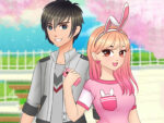 Romantic anime couples dress up